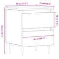 vidaXL Bedside Cabinets 2 pcs Black Oak 40x35x50 cm Engineered Wood