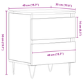 vidaXL Bedside Cabinet Old Wood 40x35x50 cm Engineered Wood