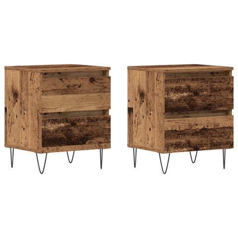 vidaXL Bedside Cabinets 2 pcs Old Wood 40x35x50 cm Engineered Wood
