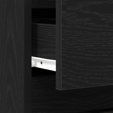 vidaXL Bedside Cabinet Black Oak 40x35x50 cm Engineered Wood