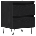 vidaXL Bedside Cabinet Black Oak 40x35x50 cm Engineered Wood