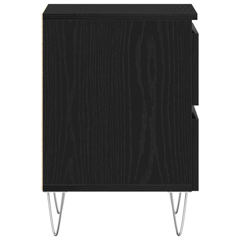 vidaXL Bedside Cabinet Black Oak 40x35x50 cm Engineered Wood