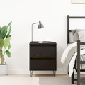 vidaXL Bedside Cabinet Black Oak 40x35x50 cm Engineered Wood