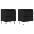 vidaXL Bedside Cabinets 2 pcs Black Oak 40x35x50 cm Engineered Wood