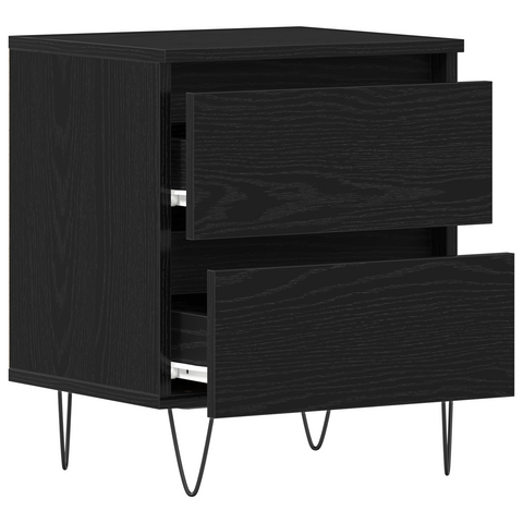 vidaXL Bedside Cabinets 2 pcs Black Oak 40x35x50 cm Engineered Wood