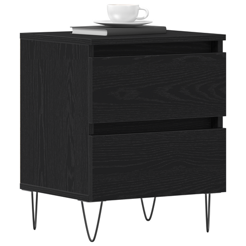 vidaXL Bedside Cabinets 2 pcs Black Oak 40x35x50 cm Engineered Wood