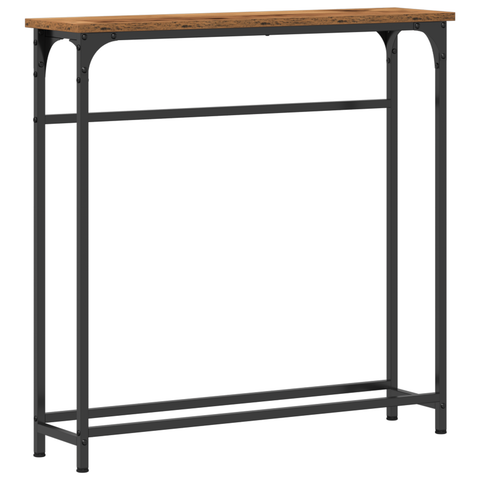 vidaXL Console Table Old Wood 75x19,5x75 cm Engineered Wood and Steel