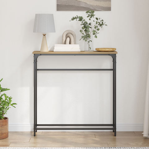 vidaXL Console Table Artisan Oak 75x19,5x75 cm Engineered Wood & Steel
