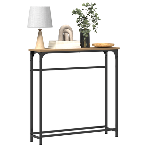 vidaXL Console Table Artisan Oak 75x19,5x75 cm Engineered Wood & Steel