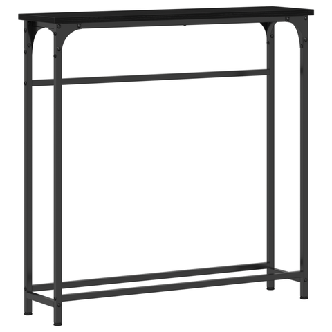 vidaXL Console Table Black Oak 75x19,5x75 cm Engineered Wood