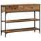 vidaXL Console Table Old Wood 100x25x75 cm Engineered Wood and Steel