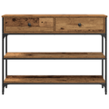 vidaXL Console Table Old Wood 100x25x75 cm Engineered Wood and Steel