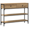 vidaXL Console Table Artisan Oak 100x25x75 cm Engineered Wood & Steel