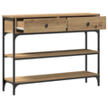 vidaXL Console Table Artisan Oak 100x25x75 cm Engineered Wood & Steel