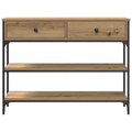 vidaXL Console Table Artisan Oak 100x25x75 cm Engineered Wood & Steel