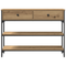 vidaXL Console Table Artisan Oak 100x25x75 cm Engineered Wood & Steel