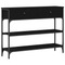 vidaXL Console Table Black Oak 100x25x75 cm Engineered Wood & Steel