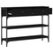 vidaXL Console Table Black Oak 100x25x75 cm Engineered Wood & Steel