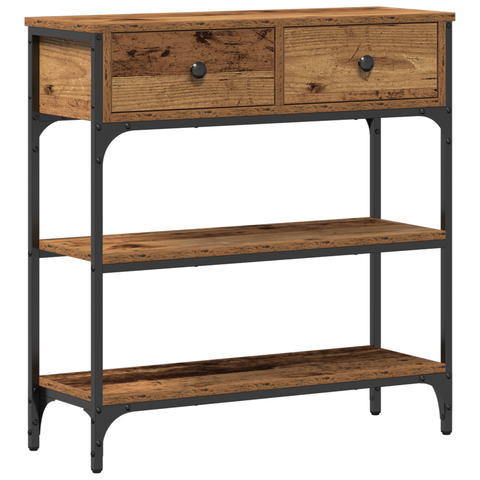 vidaXL Console Table Old Wood 72,5x25x75 cm Engineered Wood & Steel