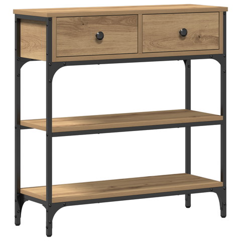 vidaXL Console Table Artisan Oak 72,5x25x75 cm Engineered Wood & Steel