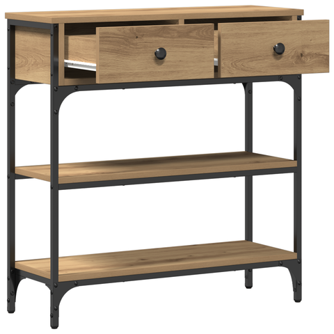 vidaXL Console Table Artisan Oak 72,5x25x75 cm Engineered Wood & Steel