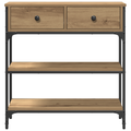 vidaXL Console Table Artisan Oak 72,5x25x75 cm Engineered Wood & Steel