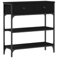 vidaXL Console Table Black Oak 72,5x25x75 cm Engineered Wood & Steel