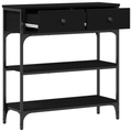 vidaXL Console Table Black Oak 72,5x25x75 cm Engineered Wood & Steel