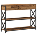 vidaXL Console Table Old Wood 100x28x75 cm Engineered Wood & Steel