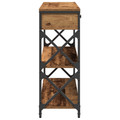 vidaXL Console Table Old Wood 100x28x75 cm Engineered Wood & Steel