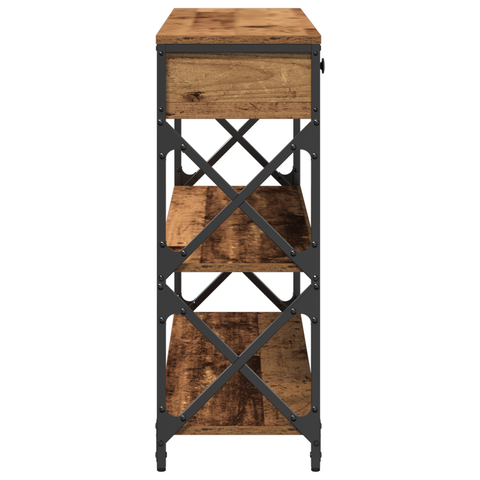 vidaXL Console Table Old Wood 100x28x75 cm Engineered Wood & Steel