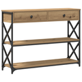 vidaXL Console Table Artisan Oak 100x28x75 cm Engineered Wood & Steel