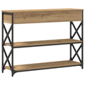vidaXL Console Table Artisan Oak 100x28x75 cm Engineered Wood & Steel