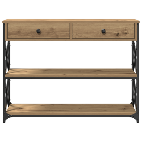 vidaXL Console Table Artisan Oak 100x28x75 cm Engineered Wood & Steel