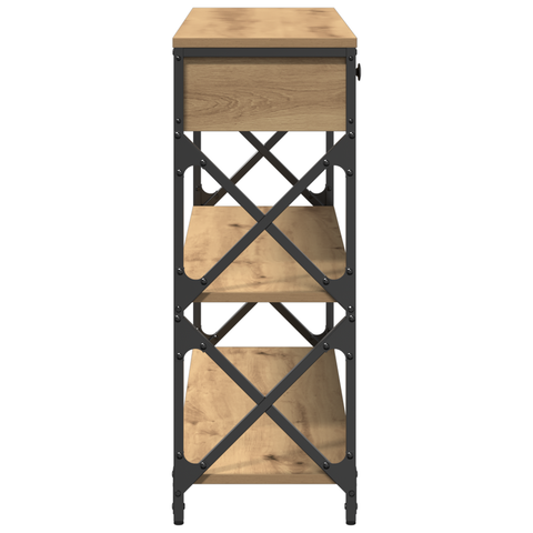 vidaXL Console Table Artisan Oak 100x28x75 cm Engineered Wood & Steel