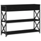 vidaXL Console Table Black Oak 100x28x75 cm Engineered Wood & Steel