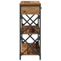 vidaXL Console Table Old Wood 75x28x75 cm Engineered Wood and Steel