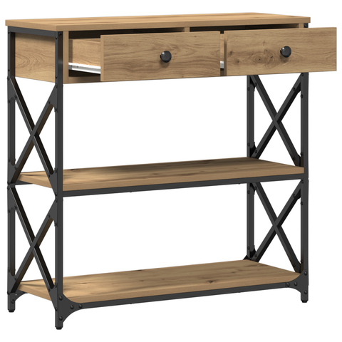 vidaXL Console Table Artisan Oak 75x28x75 cm Engineered Wood and Steel