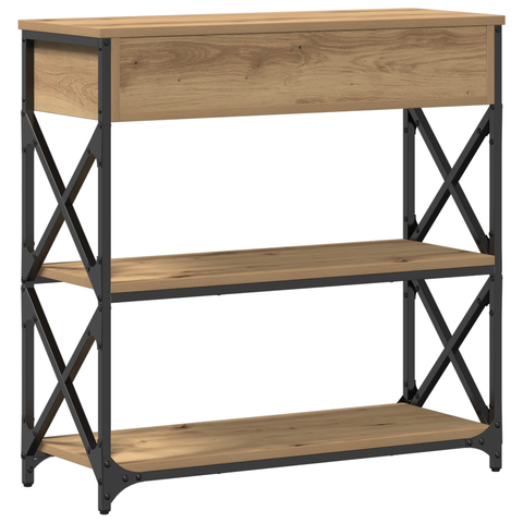 vidaXL Console Table Artisan Oak 75x28x75 cm Engineered Wood and Steel