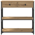 vidaXL Console Table Artisan Oak 75x28x75 cm Engineered Wood and Steel
