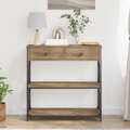 vidaXL Console Table Artisan Oak 75x28x75 cm Engineered Wood and Steel