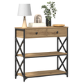 vidaXL Console Table Artisan Oak 75x28x75 cm Engineered Wood and Steel