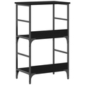 vidaXL Bookshelf Black Oak 50x33x82 cm Engineered Wood and Steel