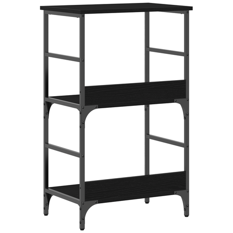 vidaXL Bookshelf Black Oak 50x33x82 cm Engineered Wood and Steel