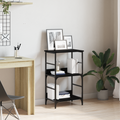 vidaXL Bookshelf Black Oak 50x33x82 cm Engineered Wood and Steel