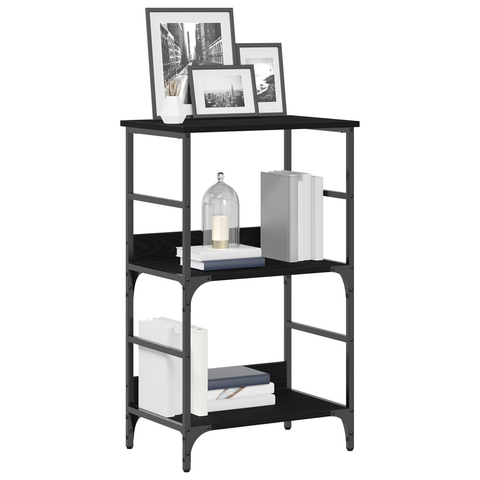 vidaXL Bookshelf Black Oak 50x33x82 cm Engineered Wood and Steel
