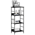 vidaXL Bookshelf Black Oak 50x33x117,5 cm Engineered Wood and Steel