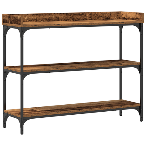 vidaXL Console Table Old Wood 100x30x80 cm Engineered Wood and Steel