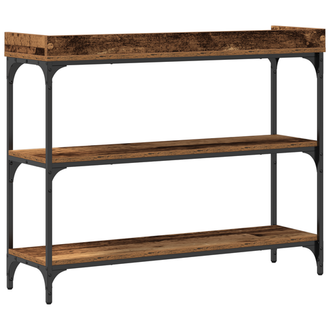 vidaXL Console Table Old Wood 100x30x80 cm Engineered Wood and Steel