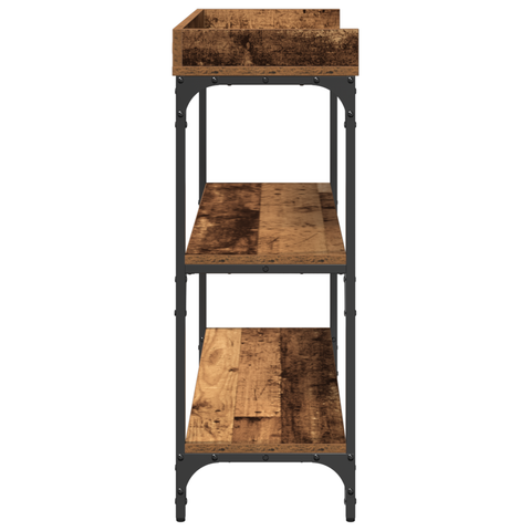 vidaXL Console Table Old Wood 100x30x80 cm Engineered Wood and Steel